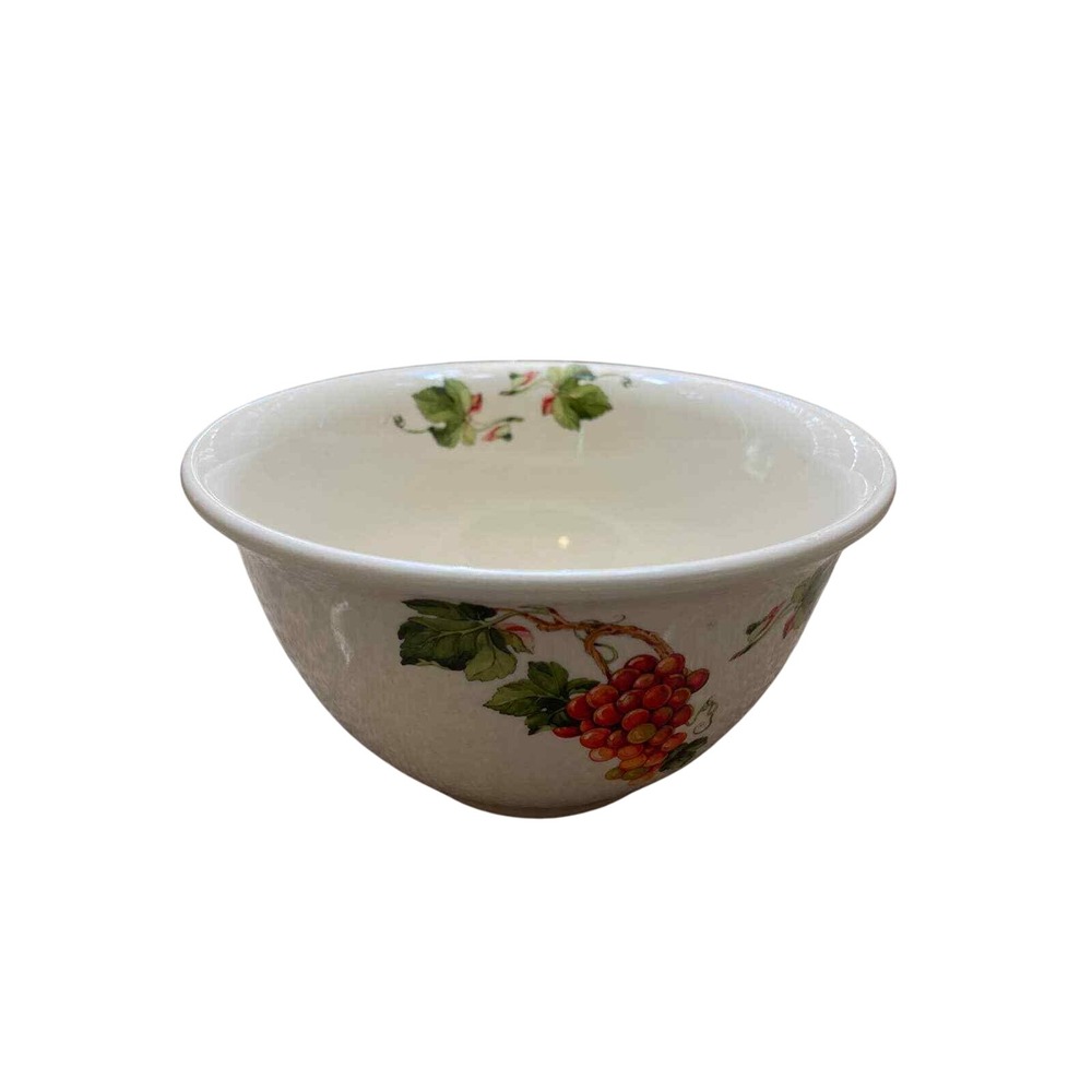 Vintage Teleflora Two (2) Piece Ceramic Grape Bowl Set